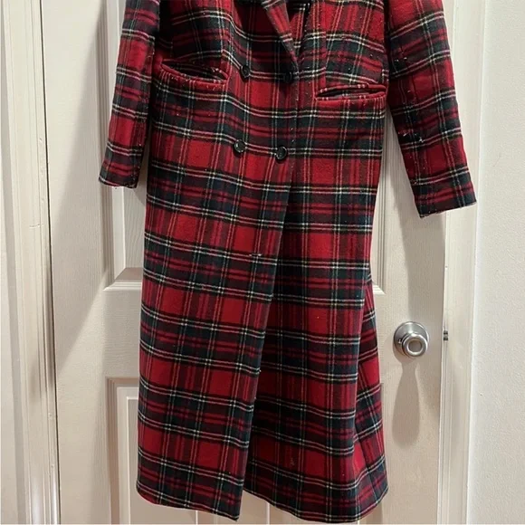Beautiful 70% wool Reformation Middlebury long plaid coat, size Large - Picture 5 of 11